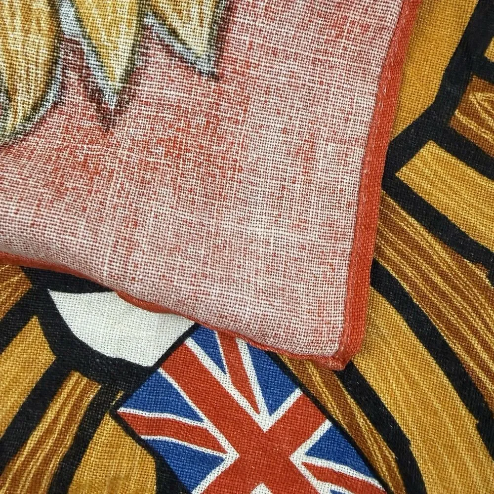 Vintage ULSTER Linen Tea Towel Wall Art UK Lion Flag Symbols Union Jack Ireland